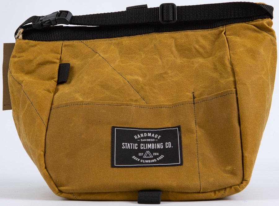 Static Waxed Canvas Bucket Rock Climbing Chalk Bag Mustard